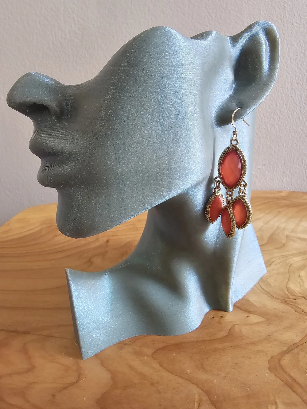 Gold-Tone Orange Gemstone Chandelier Earrings